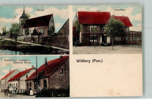 17091 O2021 Wildberg b Altentreptow - Metzgerei Gentzen Bäckerei Klipps Schule Kirche