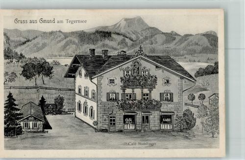 83703 W8184 Gmund a. Tegernsee 1913 - Cafe Staudinger Zeichnung