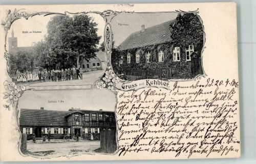 16928 O1921 Kuhbier 1906 - Kirche Schule Pfarrhaus Gasthaus Otto
