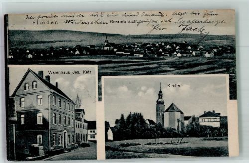 36103 W6403 Flieden 1922 - Kirche Warenhaus Katz Inflationsporto