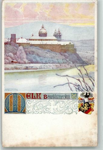 Melk sign. Assmann Benediktiner-Stift Verlag des Vereines Südmark Nr. 196 Schulvereinähnliche Künstlerkarte