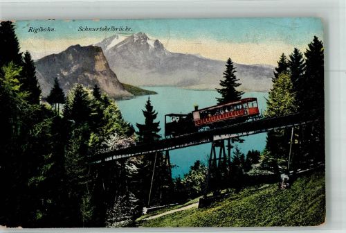 Schnurtobelbrücke der Rigibahn in der Schweiz Zahnradbahn 1909