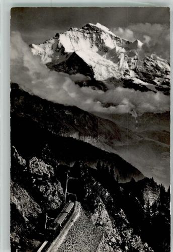Wilderswil Schynige Platte Bahn mit Jungfrau Fotograf Gyger Zahnradbahn Foto AK