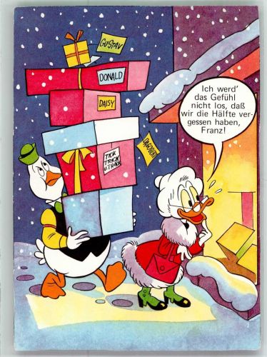 Disney-Figuren bringen Weihnachtsgeschenke Walt Disney Künstlerkarte