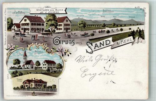 77815 W7580 Sand , Schwarzwaldhochstr 1899 Lithographie Gasthaus zur Blume Pfarrhaus Hornisgrinde Kniebis Moos