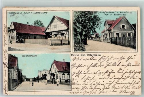 77743 W7607 Altenheim , Baden - Korbflechterei Schwärzel Gasthaus zum Adler Hauptstrasse