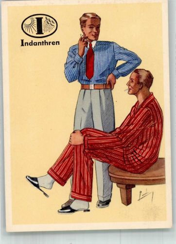 Herrenmode sign. Lotte Hahn ? Indanthren Künstlerkarte