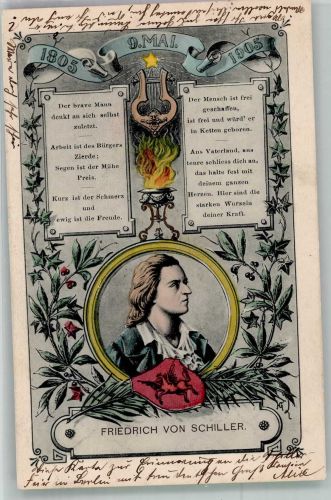 1805-1905 9. Mai 100. Todestag Erinnerung Sprüche Schiller 1905