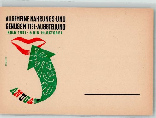 W5000 Köln Stadt ANUGA Nahrungs- und Genussmittel Ausstellung Gewerbeausstellung 1951