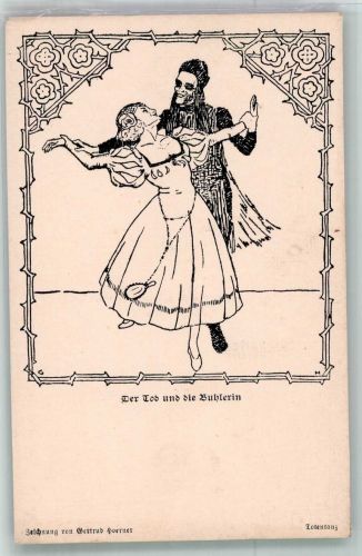 Märchenspiele Nr. 15 Totentanz sign. Gertrud Hoerner , der Tod u.d. Buhlerin Tod Künstlerkarte