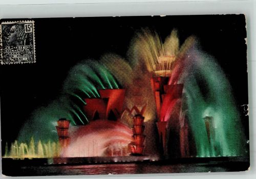 Paris Wasserspiele bei Nacht Kloniale Ausstellung 1931 Ausstellung