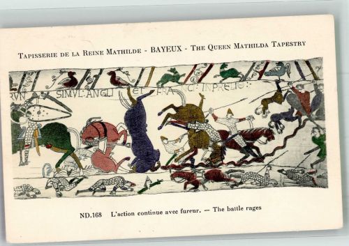 Bayeux Wandteppich m. Königin Mathilda Teppich Künstlerkarte