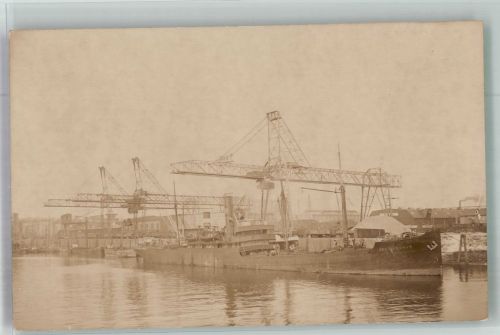 D. John Sauber im Hafen Handelsschiff Foto AK