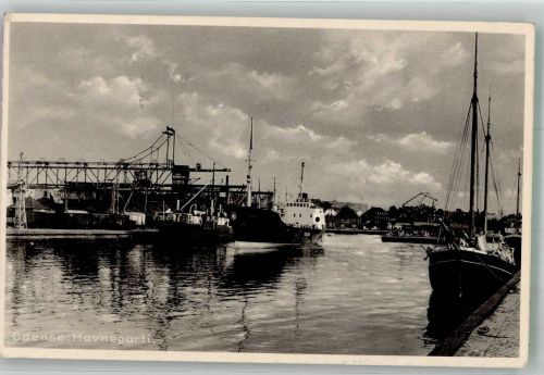 Ottensee Odense 1951 Foto AK Hafen