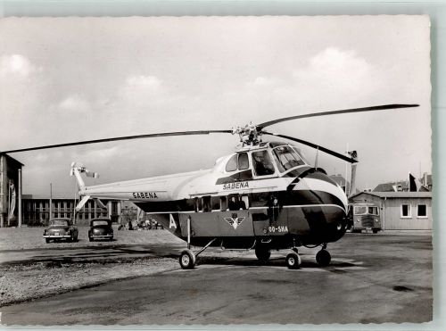 W4600 Dortmund Sabena aus Belgien Heliport Landeplatz Hubschrauber 1957 Foto AK
