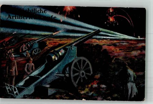 Geschütze in der Nacht WSBS 836 Artillerie WK I 1916