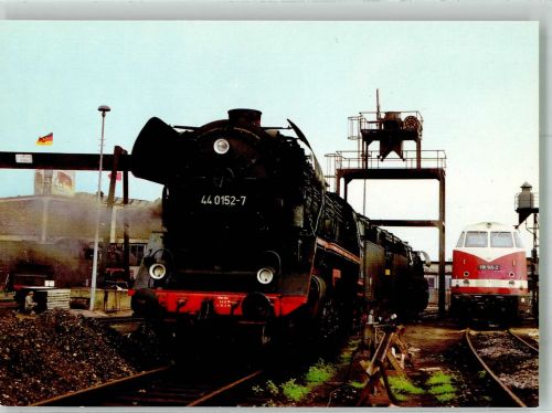 O2500 Rostock Lokomotive BR 44.0 Fotograf Schultz VEB Bild und Heimat Dampflokomotive Foto AK