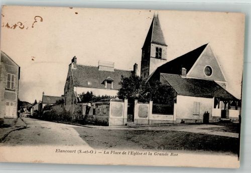 78990 Elancourt Foto AK Kirche Grande Rue