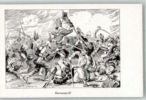 Sturmangriff Reichseinigungskriege 1864-1870/71 Künstlerkarte