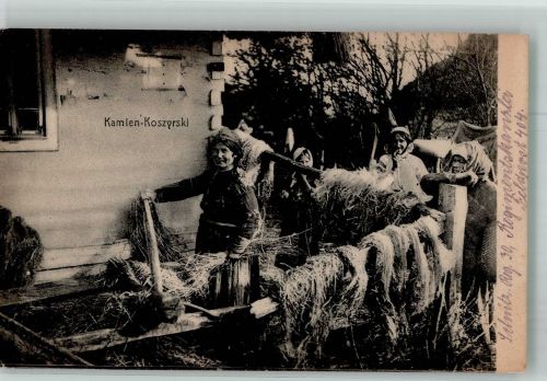 Kamin-Kaschyrskyj Bauern Strohverarbeitung Feldpost 404 Schützenregiment Nr. 30 Regimentskanzlei Trachten Ukraine 1917