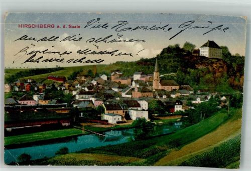 07927 O6553 Hirschberg , Saale 1918 Gebrauchsspuren