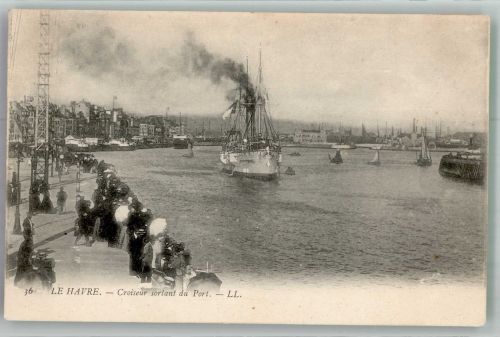 76600 Le Havre Foto AK Hafen Kreuzer
