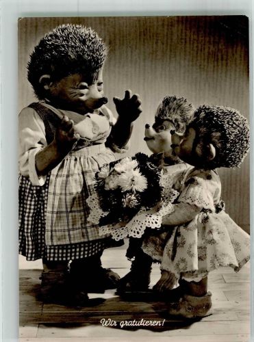 Igelkinder gratulieren der Igelmama Diehl-Film Mecki Foto AK