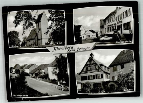 73773 W7307 Aichelberg , Kr Esslingen am Neckar Gebrauchsspuren Kirche Haldenstrasse Rathaus