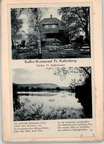 75248 W7531 Ölbronn 1932 FOTO KEINE AK Cafe Gasthaus Kaltenberg am Aalkistensee Original aufmontierte Verlagsmusterkarte