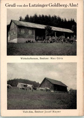 89440 W8881 Lutzingen 1933 FOTO KEINE AK Gasthaus Lutziger Goldberg-Alm Original aufmontierte Verlagsmusterkarte
