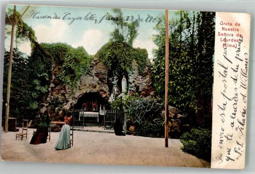 Lima 1907 Foto AK Lourdes Grotte