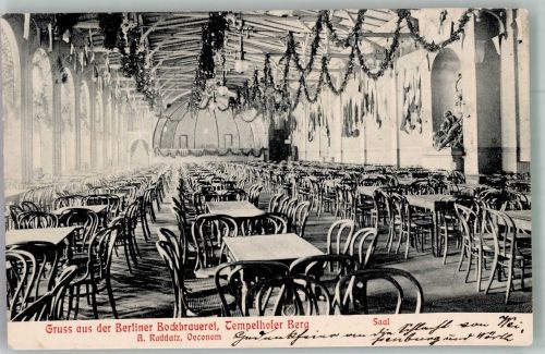 10115 W1000 Tempelhof 1908 - Gasthaus Berliner Bockbrauerei Saal Tempelhofer Berg