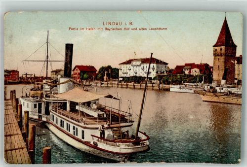 W8990 Lindau Bodensee Leuchtturm Hafen Hotel Bayricher Hof Dr. Trenkler & Co. Gebrauchsspuren
