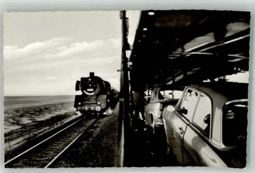 25980 W2280 Sylt-Ost Foto AK Eisenbahn Hindenburgdamm