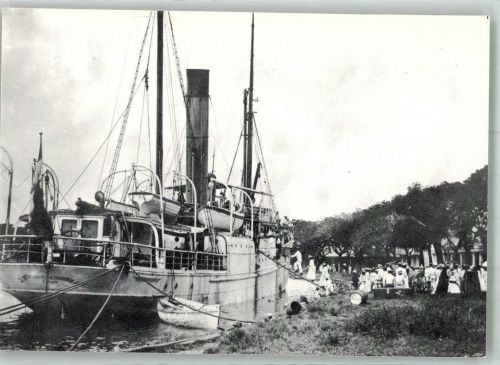 Tahiti Foto AK Dampfer La Croix du Sud Tahiti