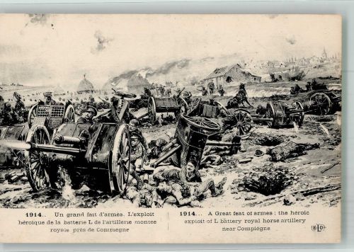 Nery sign. Woodville Richard Caton Batterie d. Royal Horse Artillery 1.9.1914 Artillerie WK I Künstlerkarte