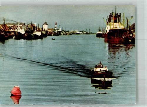 Libau Liepaja Foto AK Kanal im Hafen