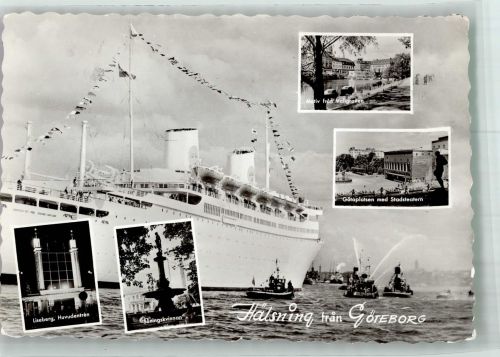 Göteborg 1958 Foto AK Fähre Liseberg Staatstheater Götaplatz