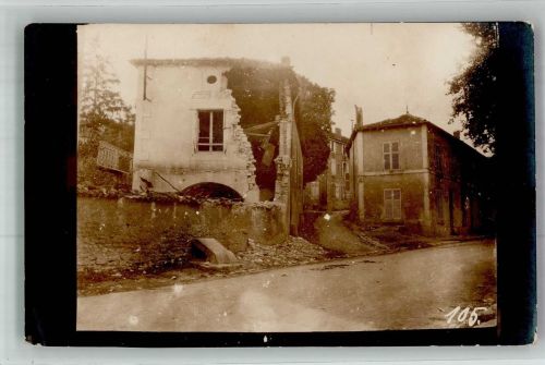 55300 Saint-Mihiel Foto AK Ort handschriftlich Trümmer WK I