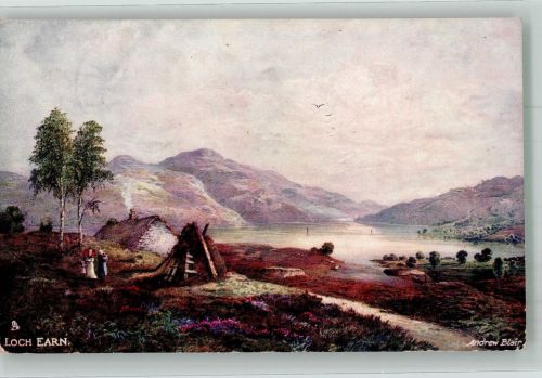 sign. Blair Andrew Oilette Postcard 7166 Scotch Lochs Series IV. Tucks 1909 Künstlerkarte