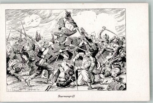 Sturmangriff Reichseinigungskriege 1864-1870/71 Künstlerkarte