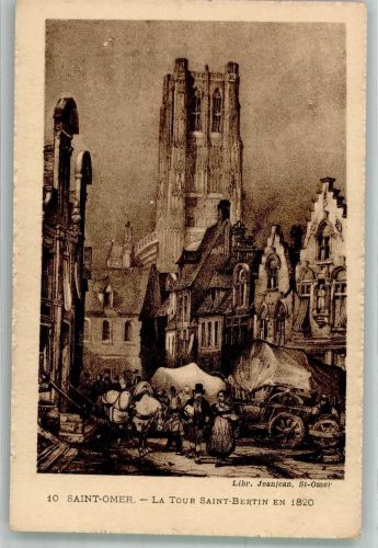 62500 Saint-Omer Radierung Kirche sign. Jeanjean