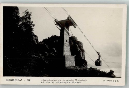 Montserrat 1932 Foto AK Seilbahn Monastir