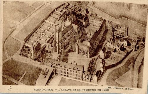 62500 Saint-Omer Foto AK Ansicht um 1756 Kirche Abbaye de Saint -Bertin sign. Jeanjean