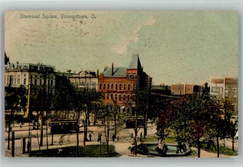 Youngstown 1936 Gebrauchsspuren Straßenbahn Diamond Square