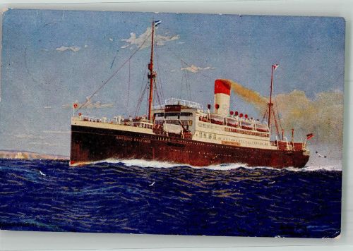 M.S. Antonio Delfino Compagnia Hamburguesa Sud Americana Dampfer Künstlerkarte
