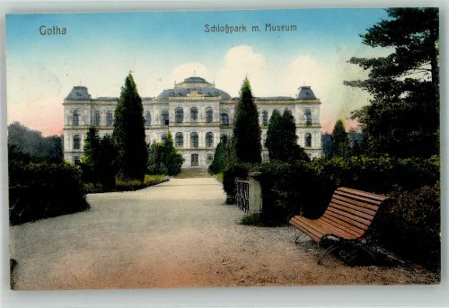 99867 O5800 Gotha , Thür Lithographie Schloßpark Museum Schloss