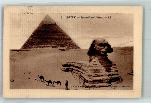 Kairo Cairo 1912 Gebrauchsspuren Denkmal Sphinx Pyramiden Kamele