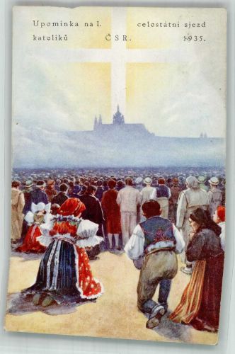 Prag Praha 1935 Gebrauchsspuren Tracht Kath. Kirche