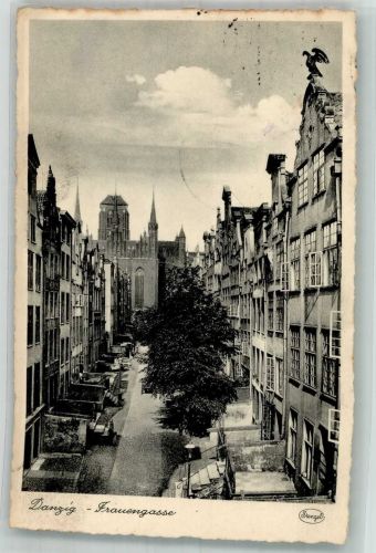 Danzig Gdansk 1939 Gebrauchsspuren Feldpost WK II Frauengasse